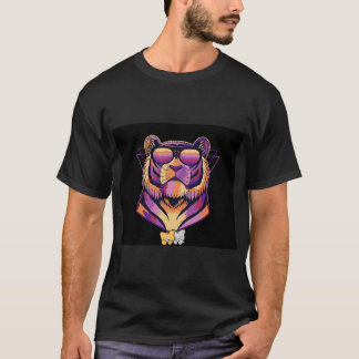 T-shirt ontwerp met regenboog tijger & kat ontwerp