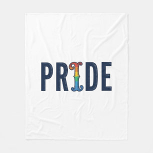 T-Shirt Ontwerp met Retro Pride Regenboog Letterty Fleece Deken
