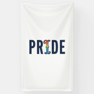 T-Shirt Ontwerp met Retro Pride Regenboog Letterty Spandoek