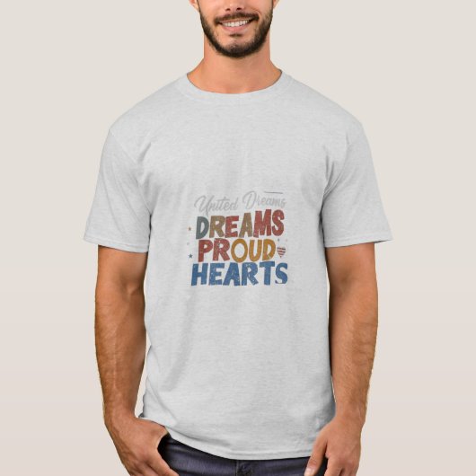 T-shirt ontwerp met trots Amerikaanse harten (Voorkant)