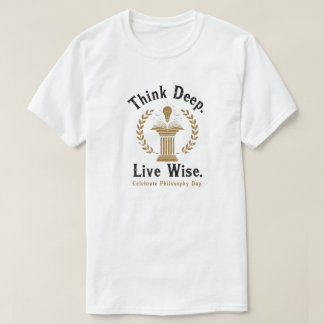 T-Shirt Ontwerp met Typografie voor Filosofiedag