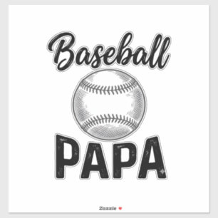 T-shirt ontwerp met vintage gravure Baseball Papa_ Sticker