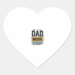 T-shirt ontwerp met vintage gravure 'Dad Mode geac Hart Sticker