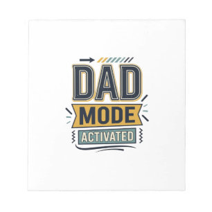 T-shirt ontwerp met vintage gravure 'Dad Mode geac Notitieblok