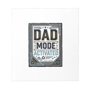 T-shirt ontwerp met vintage gravure 'Dad Mode geac Notitieblok