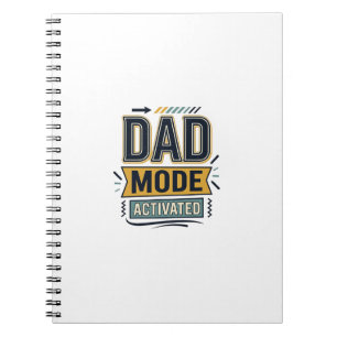 T-shirt ontwerp met vintage gravure 'Dad Mode geac Notitieboek