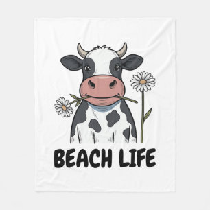 T-shirt ontwerp met vintage gravure van strandleve fleece deken