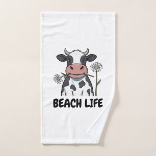 T-shirt ontwerp met vintage gravure van strandleve handdoek