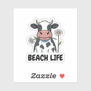 T-shirt ontwerp met vintage gravure van strandleve sticker