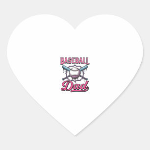 T-Shirt Ontwerp met Vintage Gravure voor Baseball  Hart Sticker