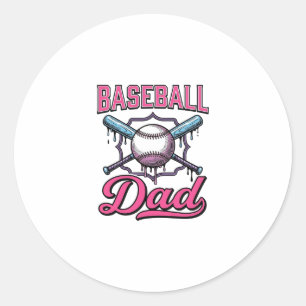 T-Shirt Ontwerp met Vintage Gravure voor Baseball  Ronde Sticker