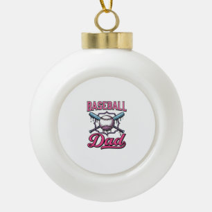 T-Shirt Ontwerp met Vintage Gravure voor Honkbal V Keramische Bal Ornament