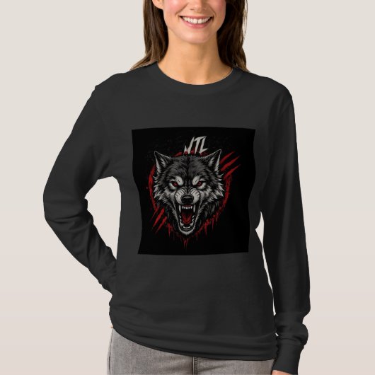 T-shirt ontwerp met wolf  (Voorkant)