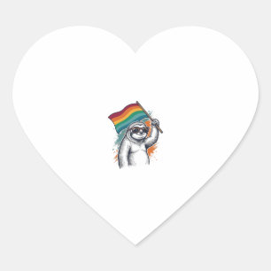 T-Shirt Ontwerp Pride Luiaard Vintage Gravure_1 Hart Sticker