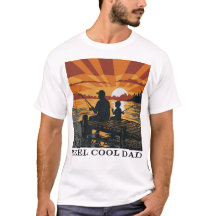T-shirt ontwerp 'Reel Cool Dad' met vintage zonson