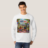 T-shirt ontwerp van gelukkige dag van de arbeid (Voorkant volledig)