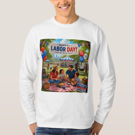 T-shirt ontwerp van gelukkige dag van de arbeid (Voorkant)