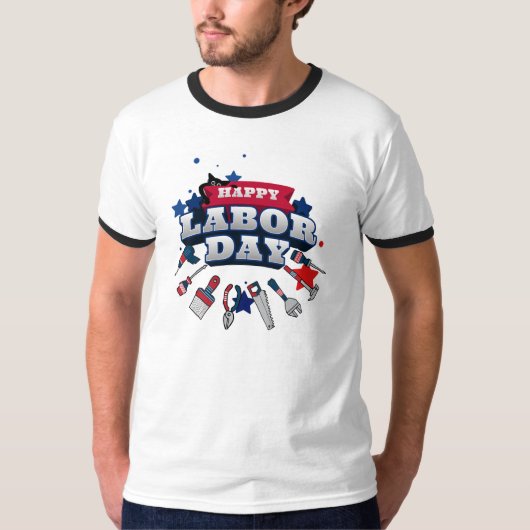 T-shirt ontwerp van gelukkige dag van de arbeid (Voorkant)