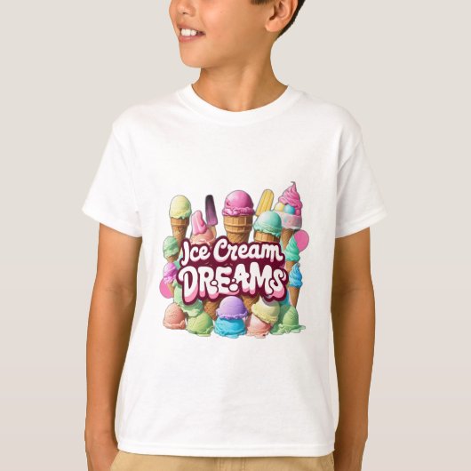 T-shirt ontwerp van "Ice Cream Dreams" voor kinder (Voorkant)