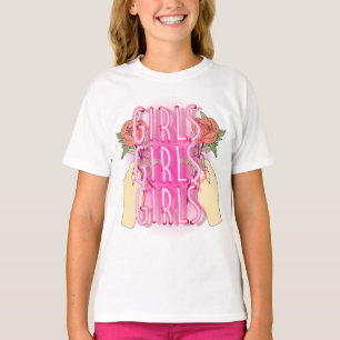 T-shirt ontwerp van meisjes bloemen