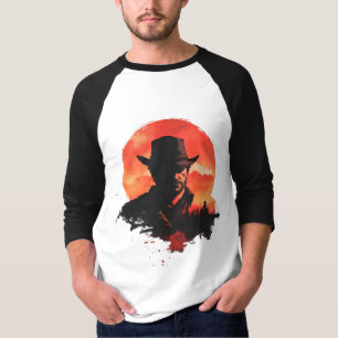  T-shirt ontwerp van Red dead silhouet 
