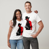 T-shirt ontwerp van rode omlijning cowboy  (Unisex)