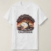 T-shirt ontwerp van zonsondergang van zee met Cali (Design voorkant)