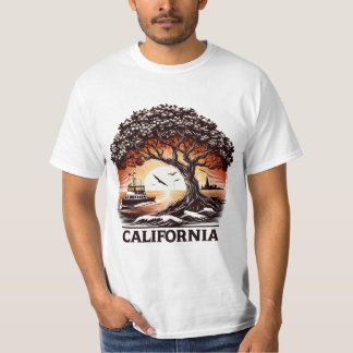 T-shirt ontwerp van zonsondergang van zee met Cali