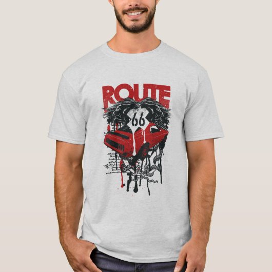 T-shirt ontwerp voor rode auto horror patroon teks (Voorkant)