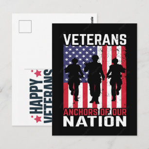 T-shirt ontwerp voor veteranen typografisch ontwer briefkaart