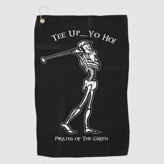 T-shirt op je hoed! Skeleton Pirate Golfhanddoek (Voorkant)