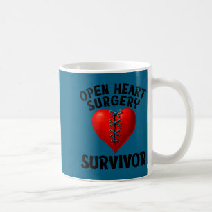 T-shirt Open Hartoperatie Overlevende Geborduurd Koffiemok