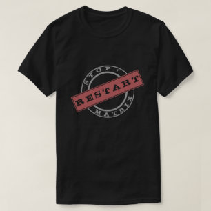 T-shirt opnieuw opstarten - aangepaste tekst