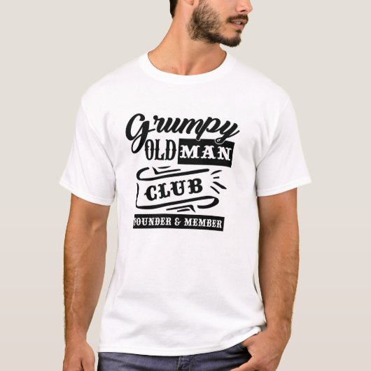 T-shirt 'Oprichter Lid Grumpy Old Man Club' (Voorkant)