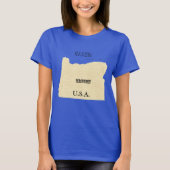 T-shirt - Oregon Kaart met stad (Voorkant)