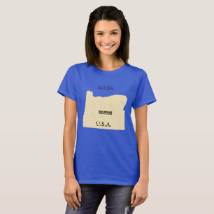 T-shirt - Oregon Map met stad