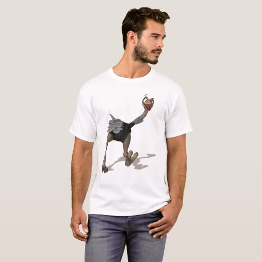 T-Shirt (Ostrich T-Shirt) - Digitale schilderij (Voorkant volledig)