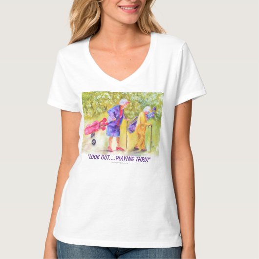 T-Shirt - Oude tassen - "Kijk uit...door te spelen (Voorkant)