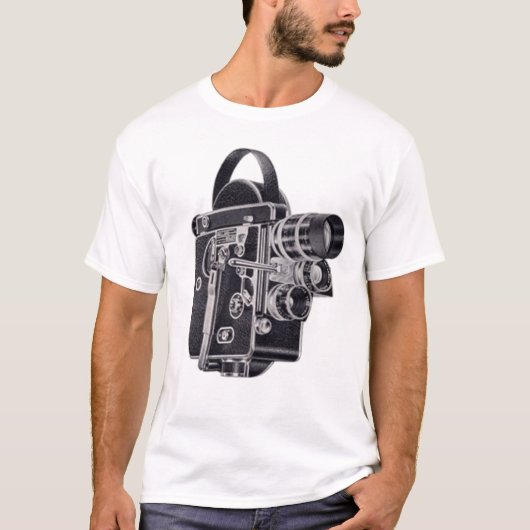 T-shirt Oude  videocamera blauwe vrouwen (Voorkant)