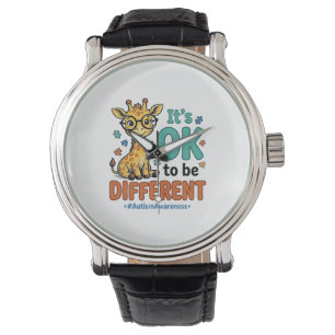 T-shirt over autism bewustzijn verschillende giraf horloge