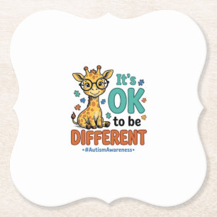 T-shirt over autism bewustzijn verschillende giraf kartonnen onderzetters