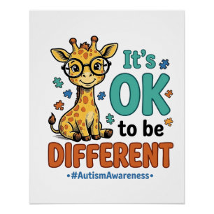 T-shirt over autism bewustzijn verschillende giraf perfect poster