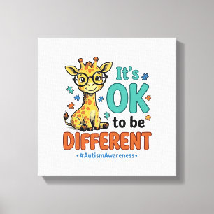T-shirt over autismabewustzijn verschillende giraf canvas afdruk
