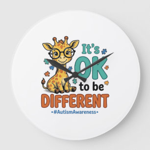 T-shirt over autismabewustzijn verschillende giraf grote klok