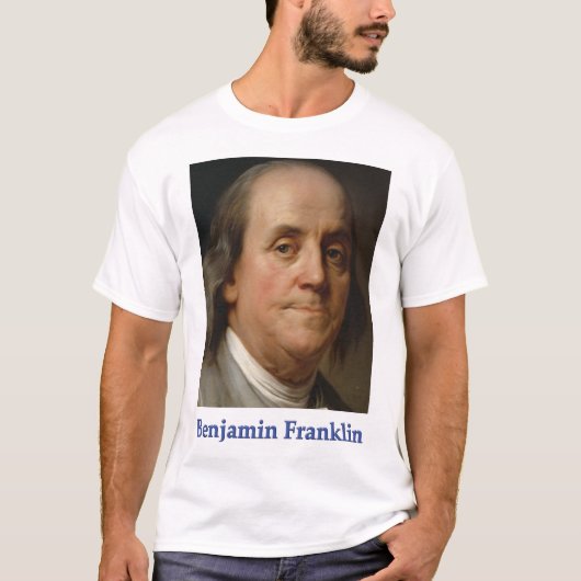 T-shirt over Ben Franklin, wetenschap en vooruitga (Voorkant)