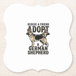 T-shirt over Duitse herder adoptie vintage rescue  Kartonnen Onderzetters