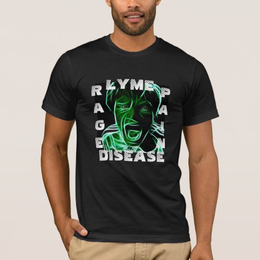 T-shirt over ziekte van Lyme, razernij Pijn bewust (Voorkant)