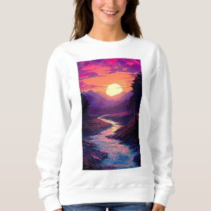 T-shirt Paarse horizonten over rivierdalen.