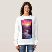 T-shirt Paarse horizonten over rivierdalen. (Voorkant volledig)