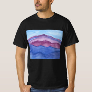 T-shirt Paarse Mt Tamalpais Majesteit Waterverf